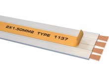 Bi Wire Speaker cable per meter (4 x 0.75 mm2), cu dublu adeziv pentru fixare